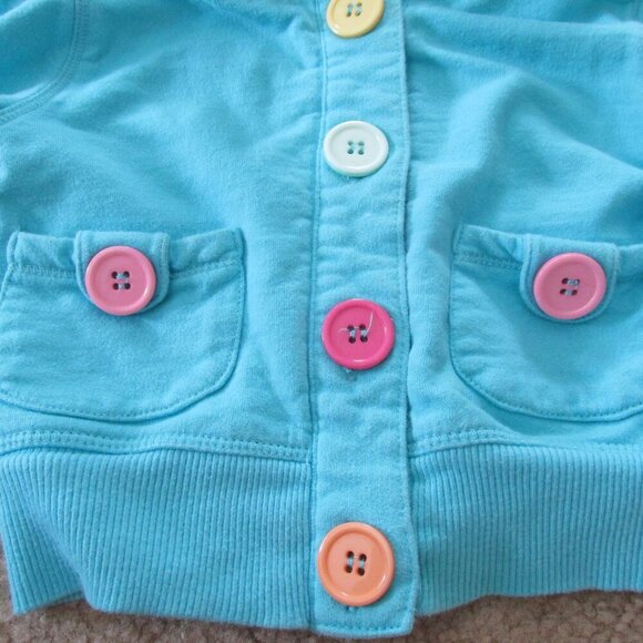 Peanut & Ollie‎ Button Up Hooded Jacket Infant Toddler Girls Size 12M Blue Coat - Picture 3 of 4